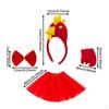 4 Pieces Chicken Animal Costume Set with Bow Tie, Tail, Skirt for Festival