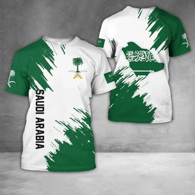 Saudi-Arabien Arabisch Naher Osten Stil 3D-gedrucktes Polyester-T-Shirt Sommer Rundhals Herren Damen Freizeit-Top