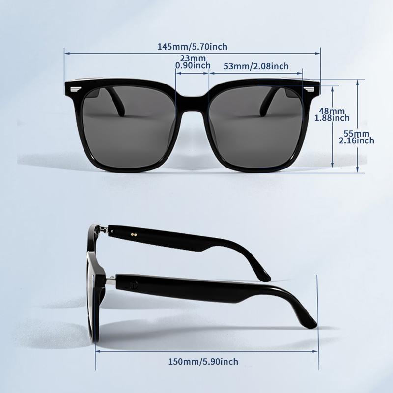 Smarte Bluetooth-Audiobrille, Musik hören und hochauflösende Anrufe führen, polarisierende Anti-UV-Gläser, bequeme Sonnenbrille