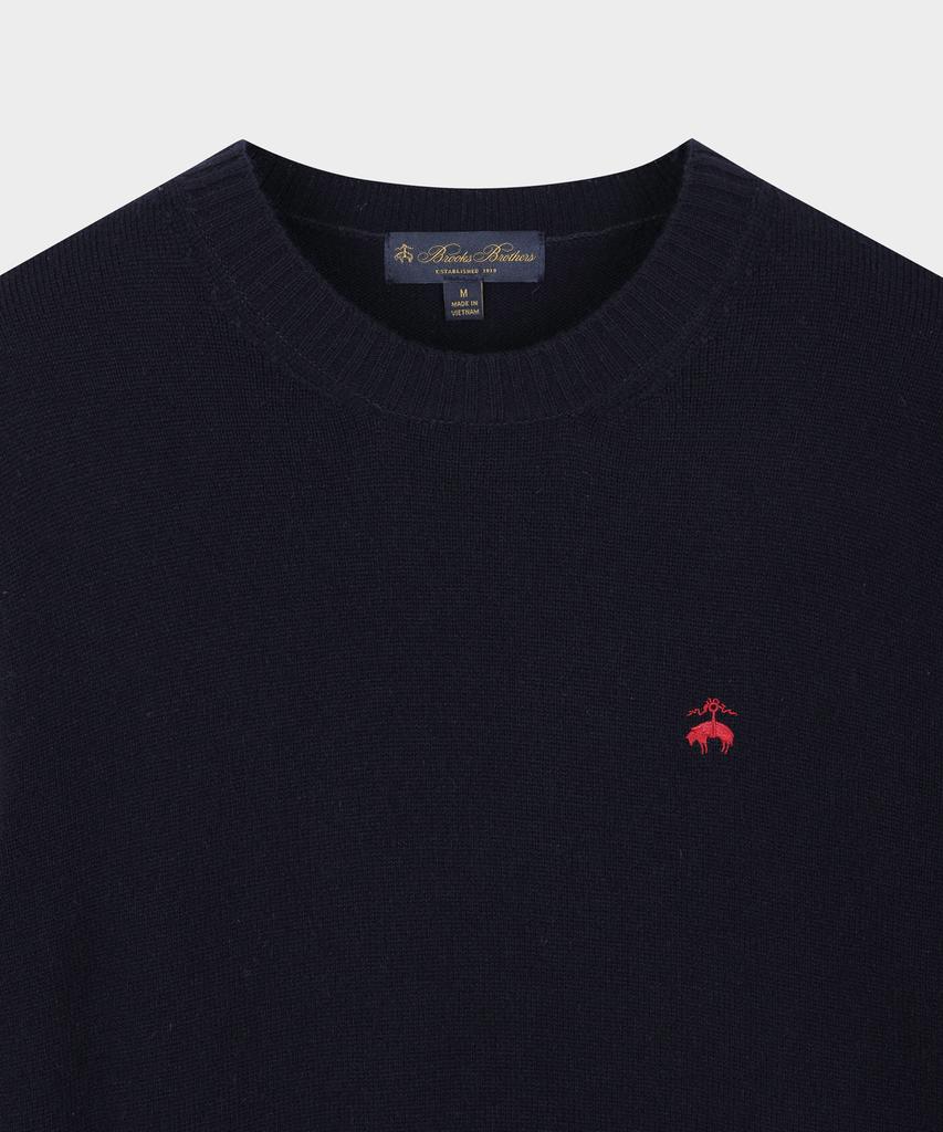 BROOKS BROTHERS [Heritage] Wool Cashmere Solid Sweater (Navy) (Bbwrmhg412)