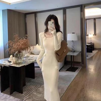 Retro Three-dimensional Flower Knitted Dress for Women's Autumn and Winter New Temperament Outside and Inside Pullover Sweater for Women