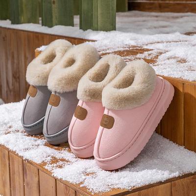 Pantofole in cotone peluche a forma di testa d'orso: Scarpe Calde per Interni/Esterni per Donne e Coppie - Perfette per Autunno/Inverno