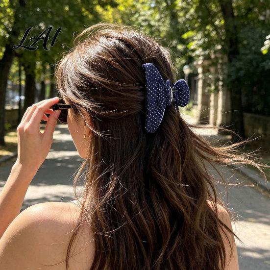 Modische Haarklammern Polka Dot Krallenklemme für Damen 3,9 Zoll Schwarz/Weiß/Rot Große Klammern Großes Geometrisches Accessoire Starker Halt Kein Verrutschen Dick oder