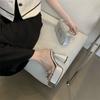 Fashion 2025 Summer New High Heel 10cm Slippers Women, Coarse Heel, Square Head, Thick Bottom Platform Shoes Women's Straight Sandals