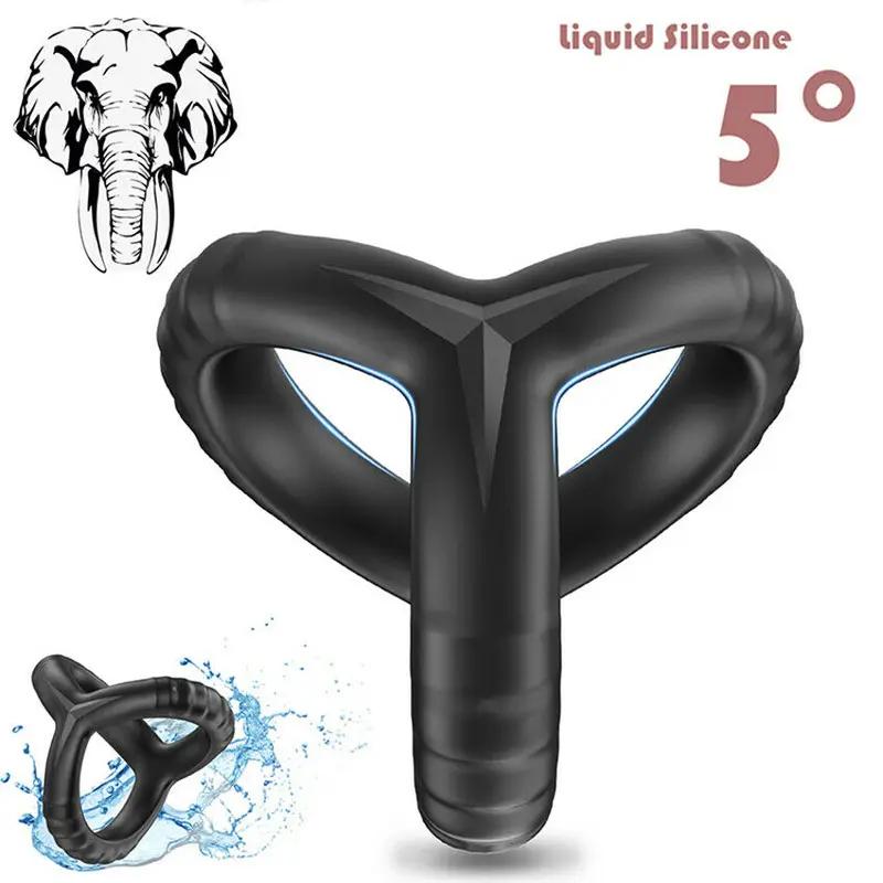 Male Scrotum Ring Ejaculation Delay Penis Ring Bondage Erection Ball Ring Delay Ring Reusable Enlargement Ball Stretcher Sex Toy