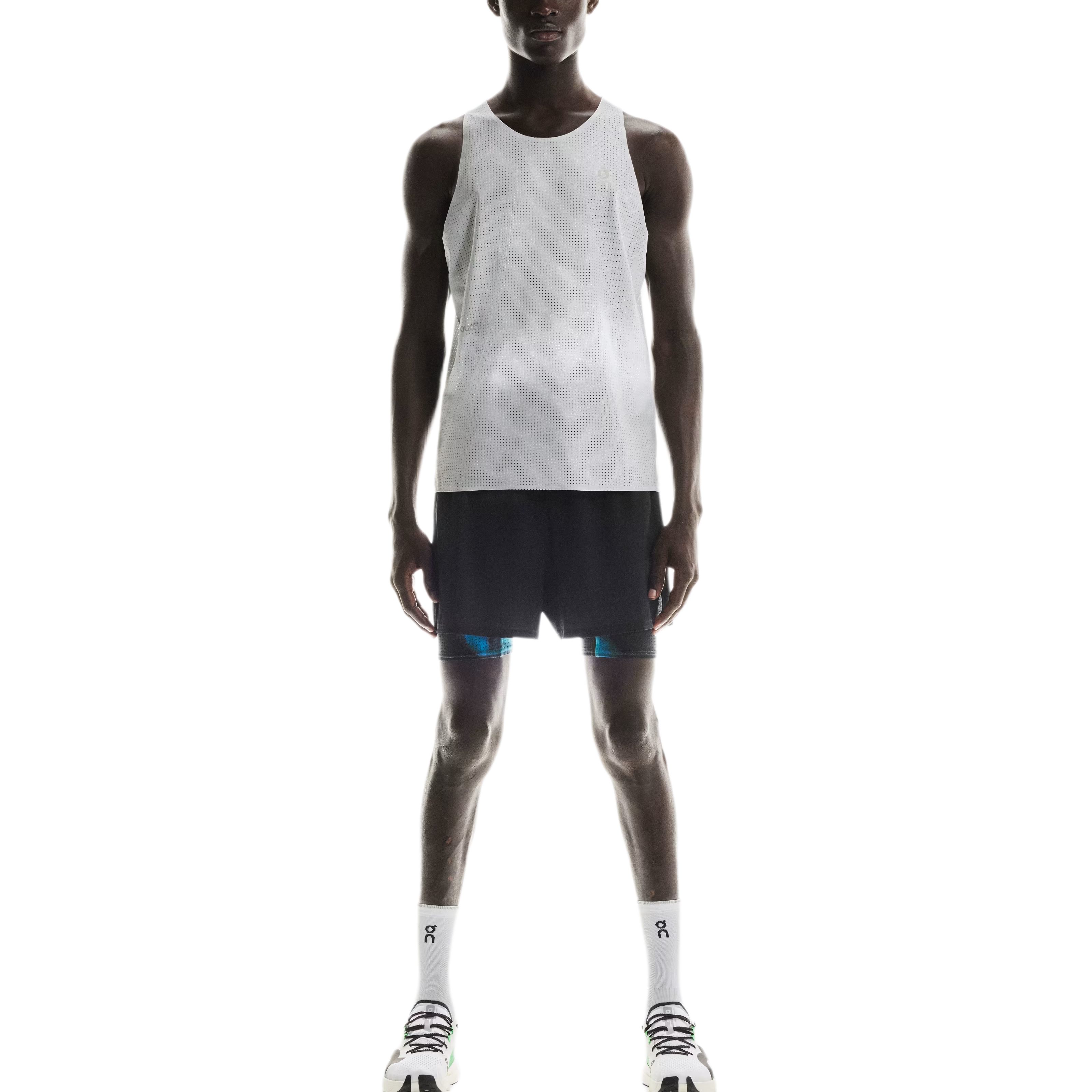 On Pace Tank Tops Men s Glacier White Crew Neck Moderate Other 1MF10020070 XL