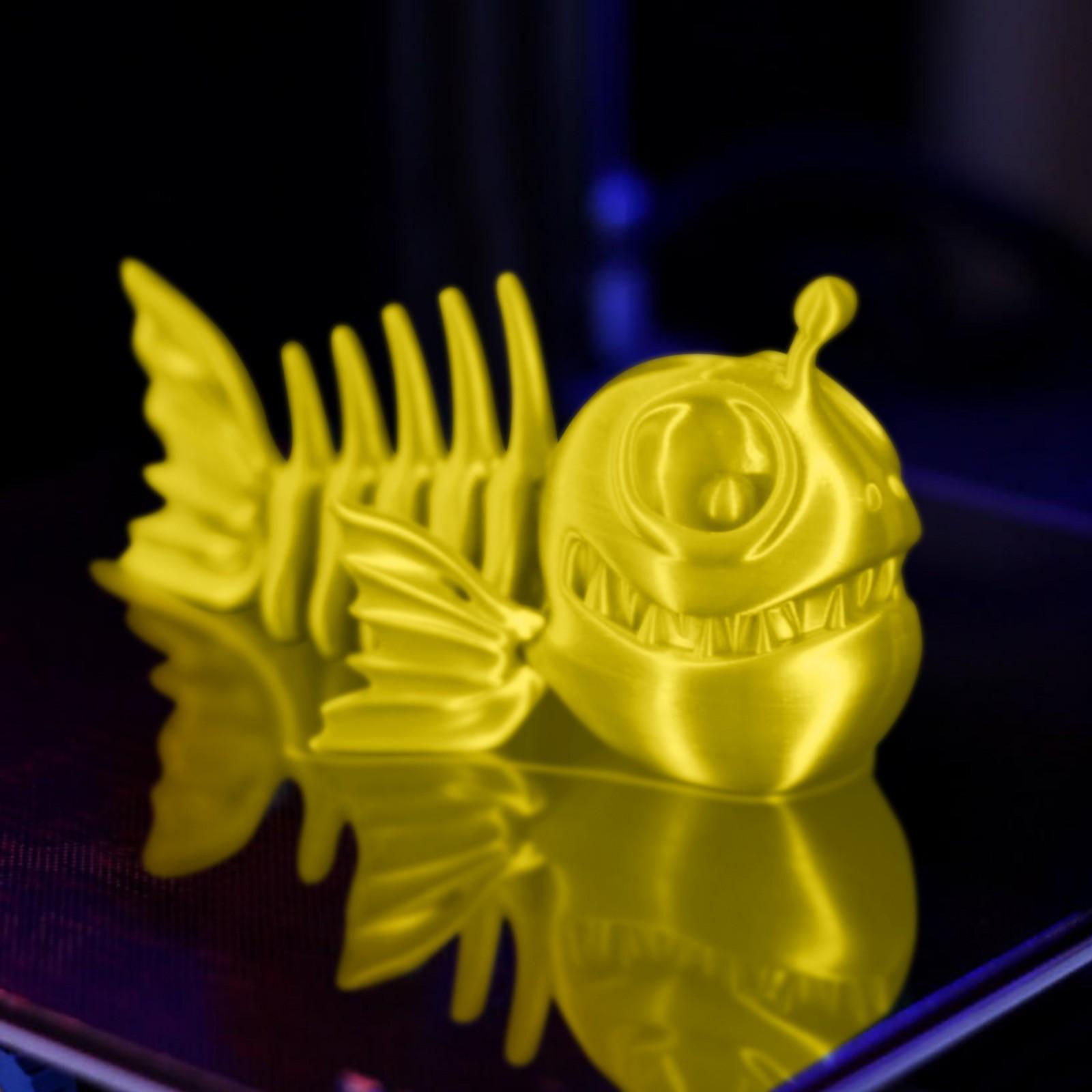 

3D-печатная однотонная модель скелета рыбы, игрушка-украшение, ужасающая подвижная модель рыбы One Size жёлтый