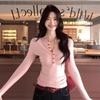 Sweet Hollow-Out Long-Sleeve Top for Women, New Autumn and Winter Model, Unique and Stunning, Elegant Casual Slim-Fit Slimming Knit Sweater