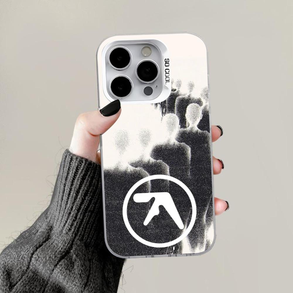 Aphex Twin Logo Art Phone Case For iPhone 16,15,14,13,12,11,Pro,Max,Plus,Mini,XS,SE Anti Fall Gray Silver Matte Hard Bumper