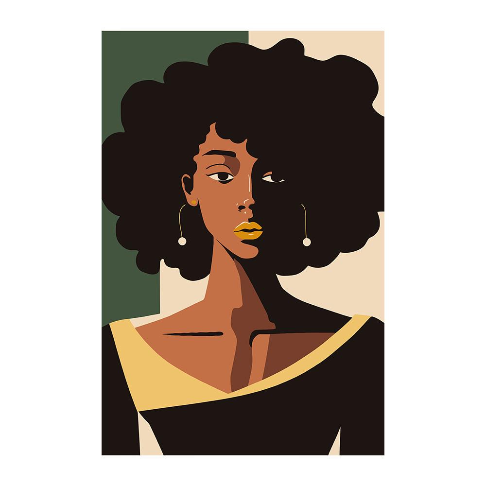 Afrikanische Frau Abstrakte Kunst Leinwandgemälde Afrikanisches Mädchen Afrika Kunst Poster und Drucke Wandkunst Bilder für Wohnzimmerdekor