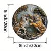 2d flat 20*20cm Tiger Sculpture Art, Wall Decor, Outdoor and Indoor Wooden Sign, Animal Theme, Home and Garden Decoration