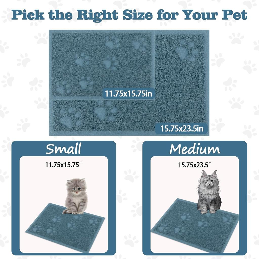 Darkyazi Cat Litter Box Mat for Floor Litter Trapping Mat Non-Slip Backing, Scatter Control, Easy Clean, Water Resistant, Soft On Paws (15.75" X