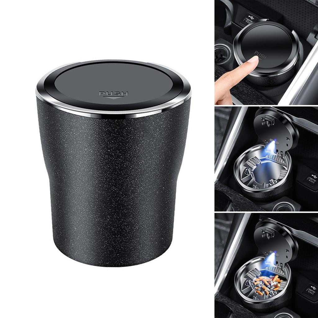 Car Interior Sealed Ashtray with Lid Flame Retardant Lining Cup Holder Ashtray Detachable Self Extinguishing Ashtray