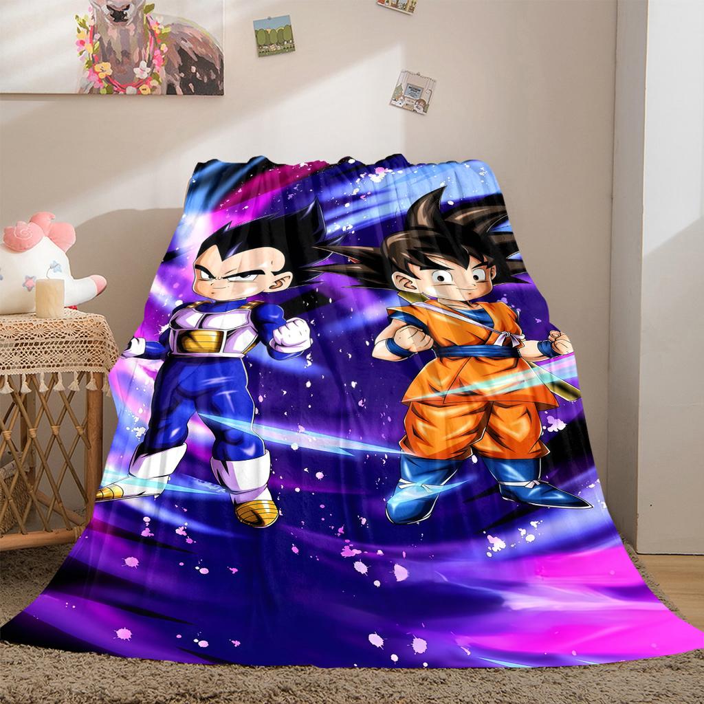 1 ks Flanelová deka s potiskem Dragon Ball Super, Vysoce kvalitní, Pro všechna roční období, Domácí dekorace, Teplo a pohodlí, Perfektní jako vánoční dárky