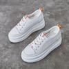 Little white shoes women's 2025 spring and summer hollow women's shoes simple and breathable 33-34 small size shoes thick sole inner height increase 