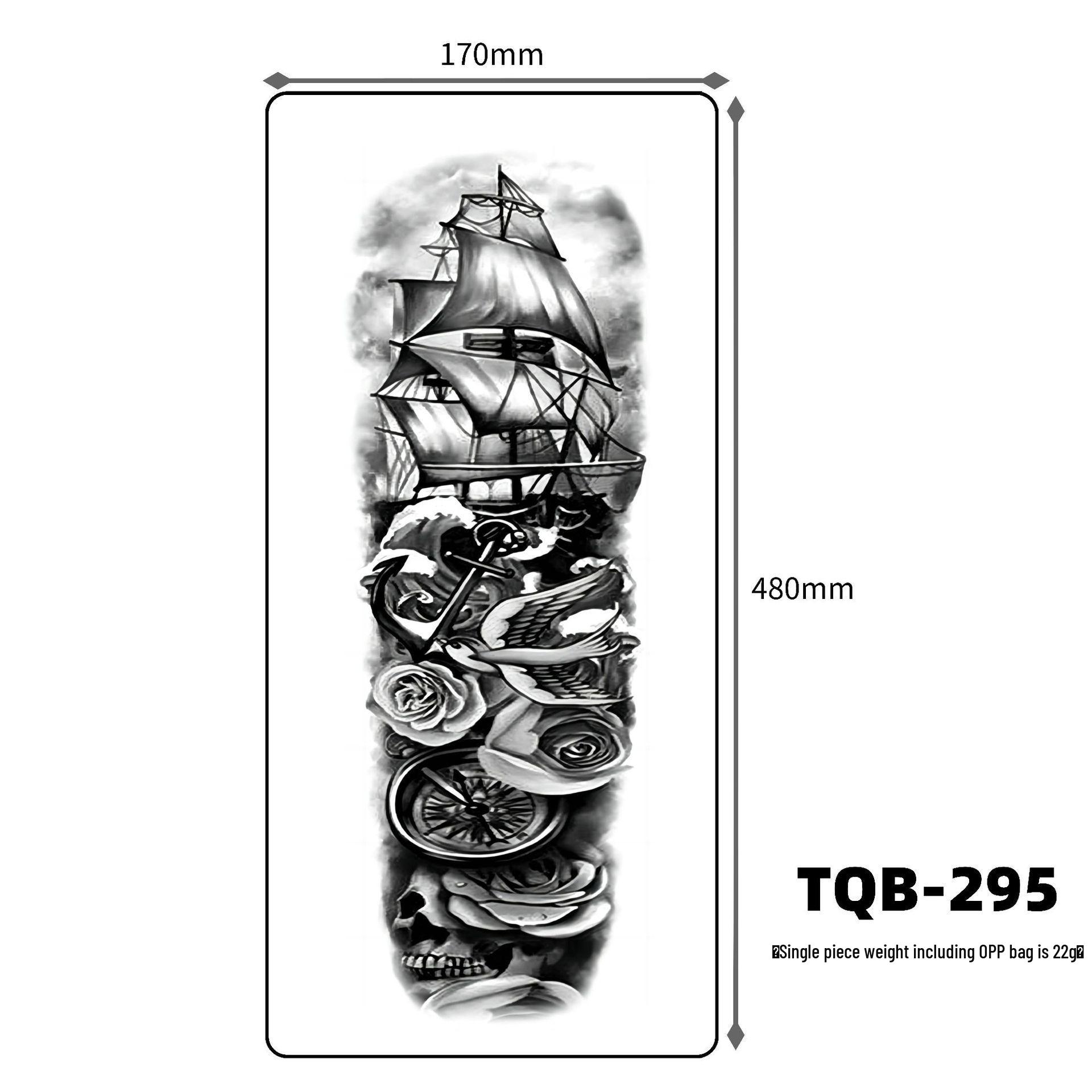 Waterproof Full Arm Tattoo Sticker: Wolf, Lion & Tiger Design - Customizable 48X17CM