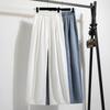 DIMANAF 2026 Sommer Neu Übergröße Damen Lange Hosen Dünn Locker Freizeit Elastischer Bund Mode Damen Unterteile Kleidung Jeans Blau