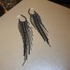 European and American Personalized Metal Fringed Earrings Niche Simple Long Stud Earrings High-end Light Luxury Earrings Women