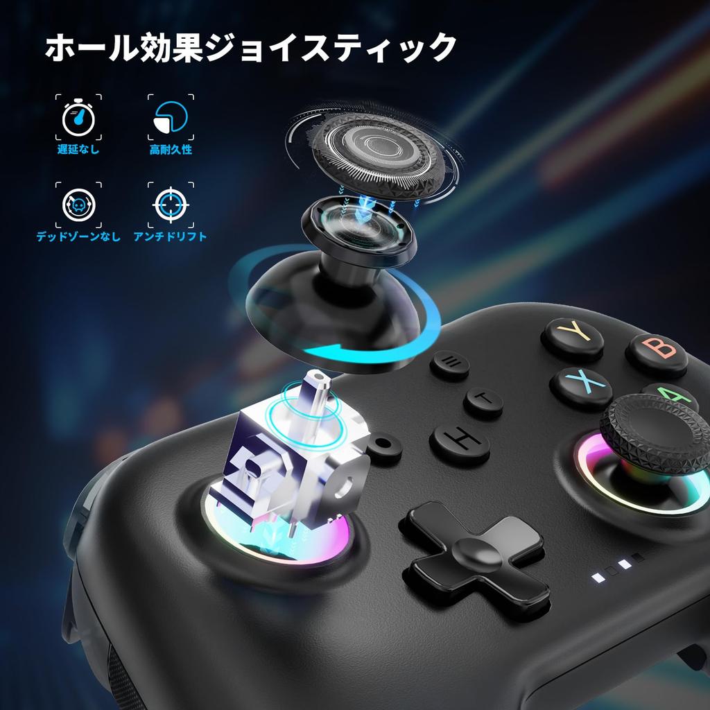 AceGamer Aurora PC Controller, Wireless Controller with 2.4G Receiver, Turbo Fire, Vibration Adjustment, 6-Axis Gyro Sensor, Low Power Warning LED