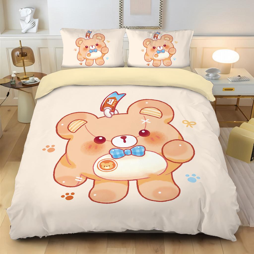 Games Eggy Party Bedding Set Cartoon Eggy 3D Printing Quilt CoverGame Themed Children's Room Decoration Kit Single Twin Full