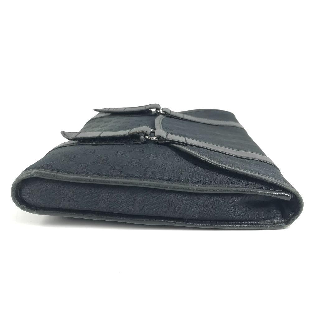 GUCCI 145852  Logo GG Bag Pouch Flap Cluch Bag Clutch bag GGCanvas/Leather Black
