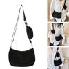 Womens Fashion Solid Color Corduroy Underarm Bag with Coin Purse Pouches Shoulder Crossbody Bag for Shopping Dating Work