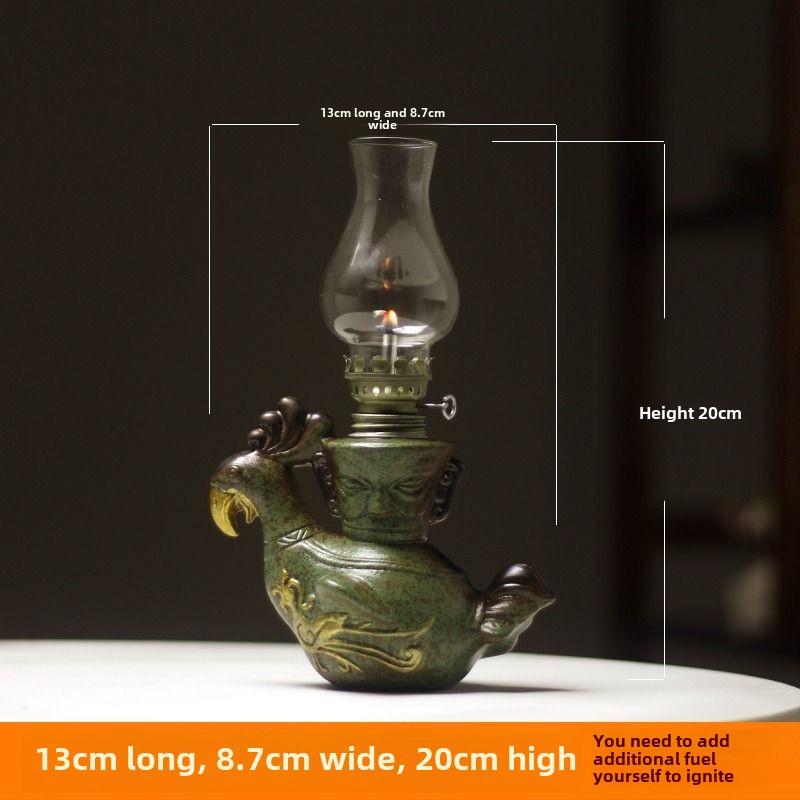

Dunhuang Ceramic Old Style Desk Lamp Household Creative Desktop Decoration Zen Chinese Wind God Bird Imitation Ancient Oil Lamp