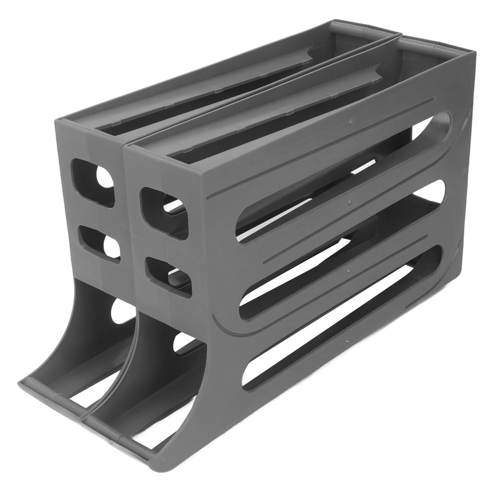 

Диспенсер для яиц, автоматический катящийся органайзер для яиц большой емкости, 4 уровня, экономящий пространство, для холодильника, 2 шт. Gray серый