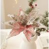 New Large Artificial Poinsettia Flower Sequins Sparkling Simulation Flowers Glitter Sequins Flower New Year Festival