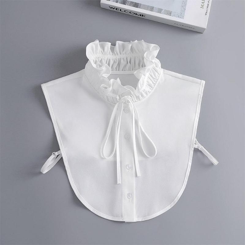 Hollow Lace Chiffon Doll Cotton Fake Collar Blouse Sweater Detachable Shirt Collar False Collar Lapel Women Top Collars Decor
