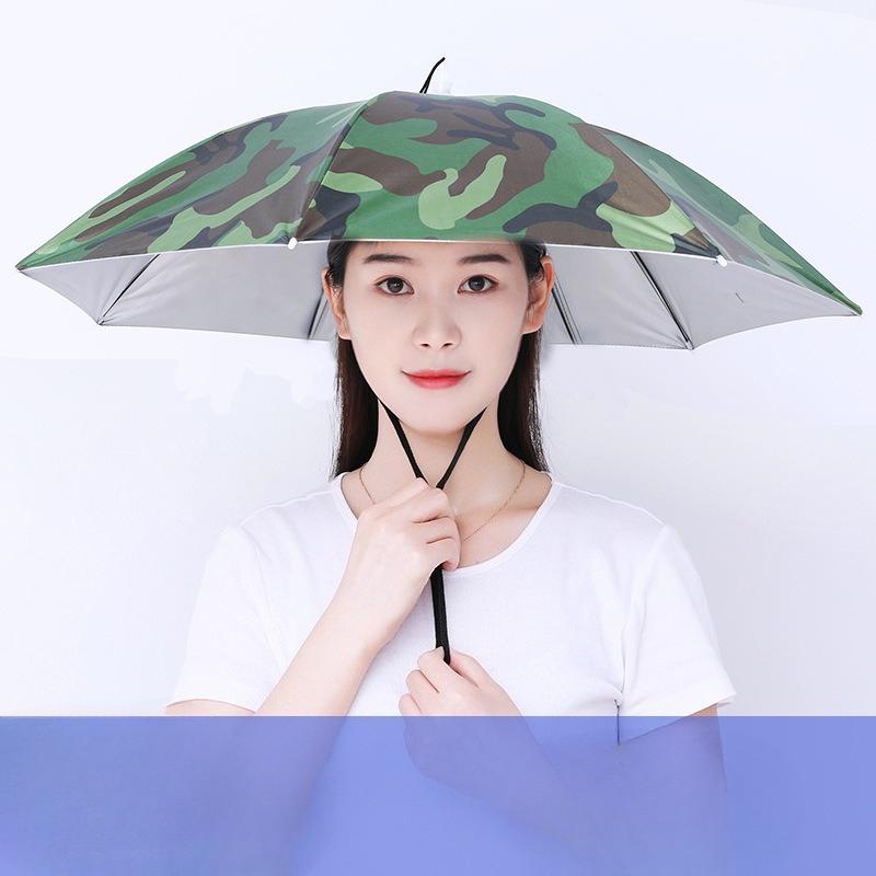 Fishing Umbrella Cap Large Head Mounted, Dual-Purpose Umbrella Cap For Both Rain And Light, Top Sunshade And Sun Protection Cap