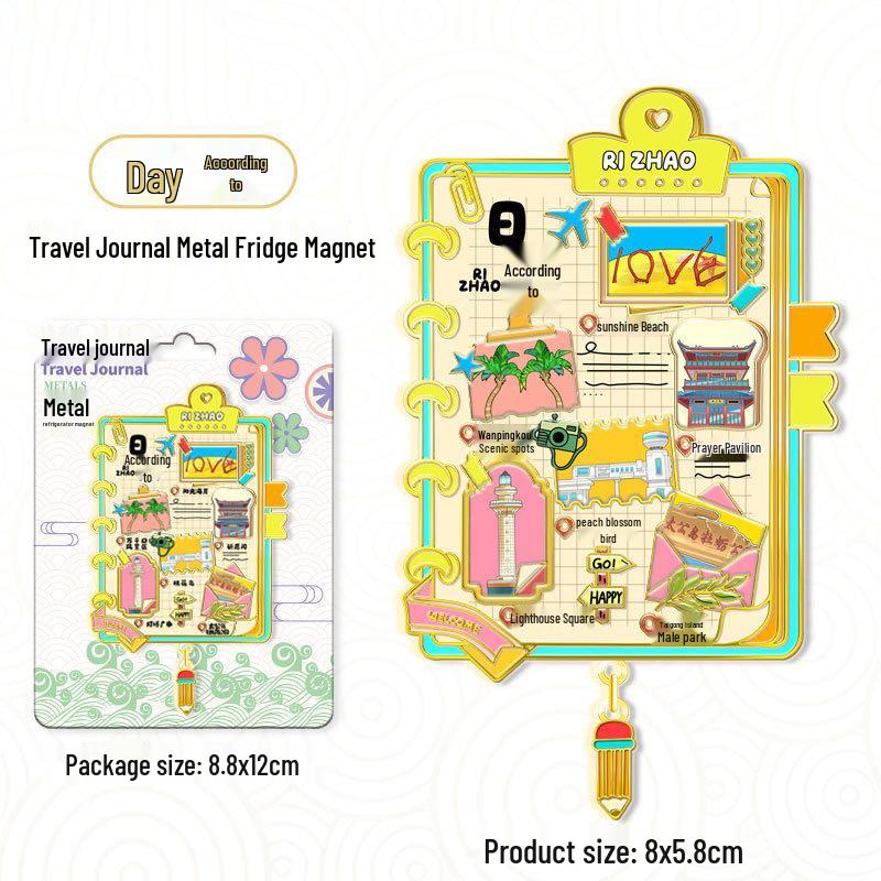 Chinese Attractions Cartoon Travel Journal Magnet - Cultural & Creative Souvenir