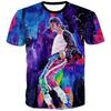 Summer Fashion Michael Jackson Hip-hop Singer Retro Cool Casual Men Harajuku Streetwear Short Sleeved