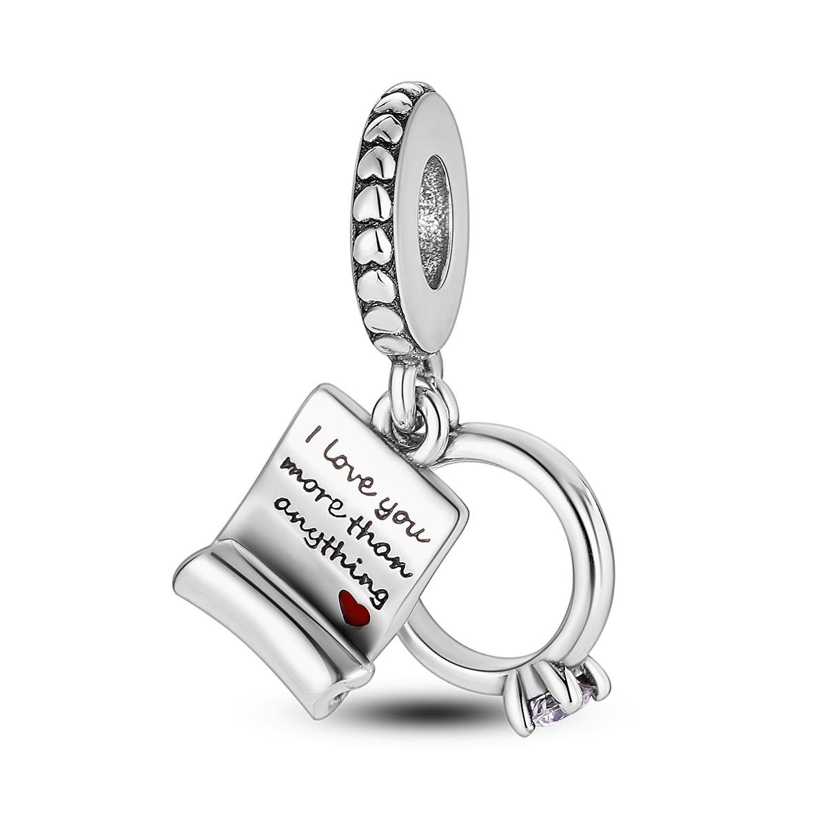 Silver Plated Colorful Love Heart Shape Charm Beads Lover Girl Boy Dangle Fit Bracelet Necklace Jewelry Marking