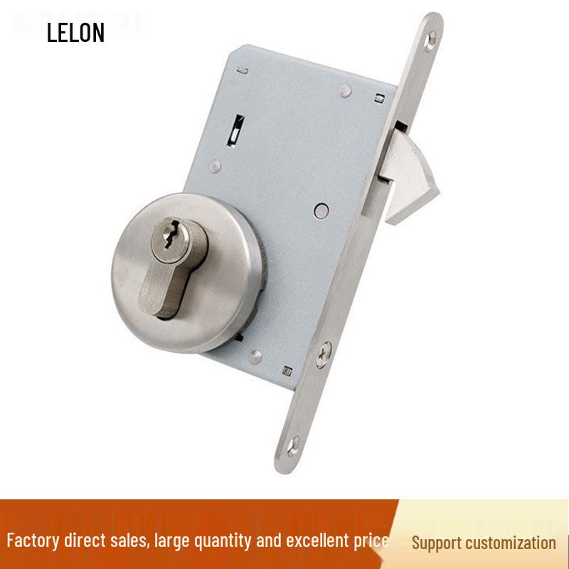 Stainless Steel 304 European Standard Sliding Door Mortise Lock for Balcony, Kitchen, and Hotel Bathrooms 304 Stainless Steel Brushed