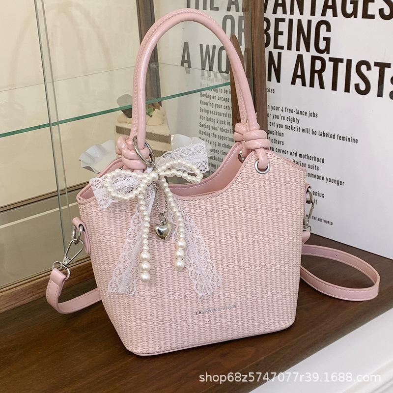 Summer Small Bag Women's 2025 New Versatile Shoulder Crossbody Bag Premium Sense Foreign Style Super Fire Portable Bucket Bag