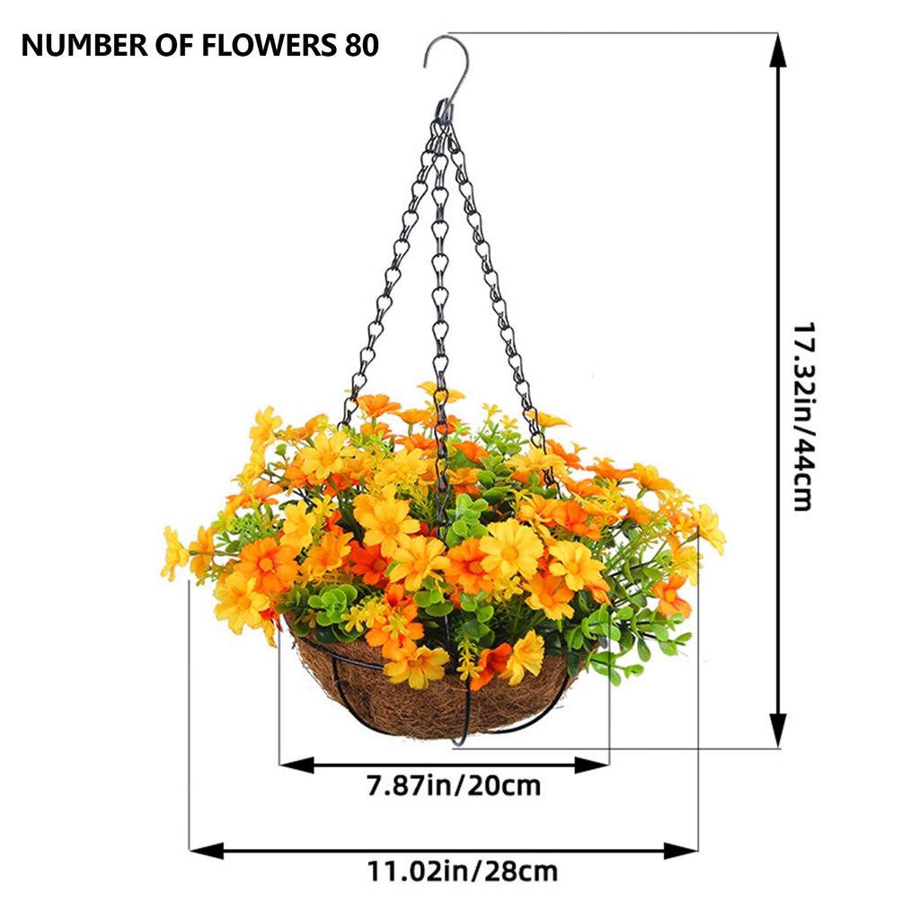 1 Pcs Flower Basket 1.75m/5.74ft Cloth Metal Hooks