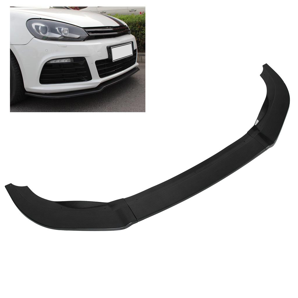 K SEEK DESIGN 3Sections Front Bumper Splitter Lip Replacement for MK6 R R20 20092013(Gloss Black )