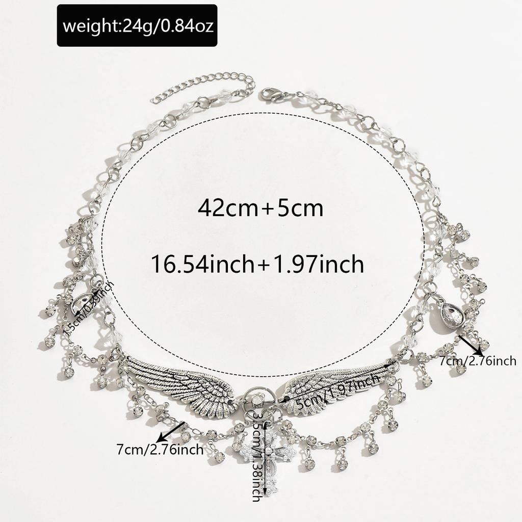 Gothic style cross necklace, retro dark punk style ladies necklace, for Halloween Easter birthday gift