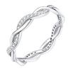 Silvora 925 Sterling Silver Ring with Zirconia, Women's, Twisted, Size 16