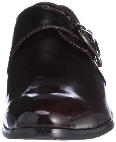 Sarabande Men's Single Monk Cow Leather Dress Shoes, Size 7763, Dark Brown, Size 42 (26cm)