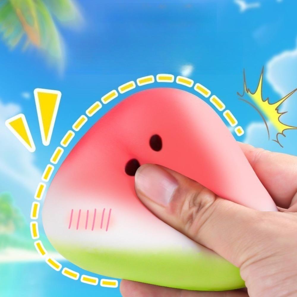 *-*Watermelon Slow-Rise Sensory Toy With Realistic Seeds, Summer Fun Stress Relief Squishy Fruit Stress Ball