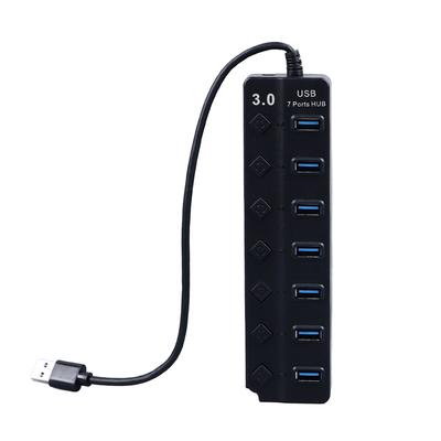 Hub USB C Interrupteur Indépendant Compact 7 Ports Hub de Données USB Répartiteur pour Ordinateur Portable PC Appareils Mobiles