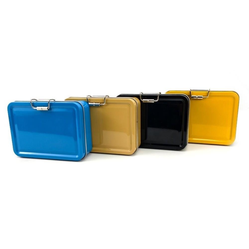 Flip Cover Buckle Iron Box Solid Color Metal Fishing Gear Storage Box Multifunctional with Lid Fishhook Organizer Case