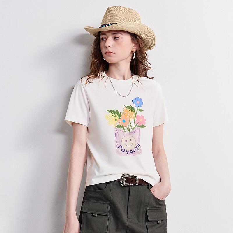 Women's Floral Print Cotton Blend T-Shirt