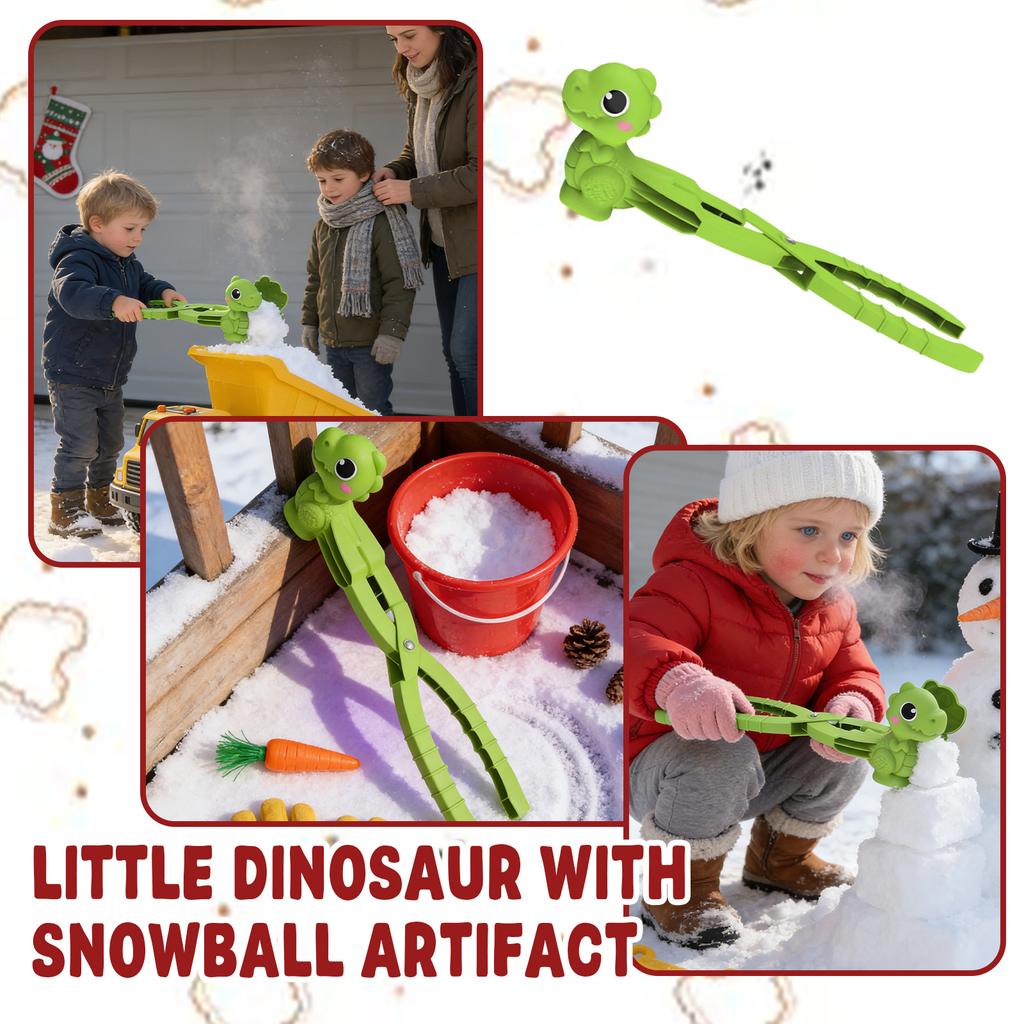 Snowball Clip -Piece Molding Dinosaur Design Snowball Maker Compatible With Children Dinosaur