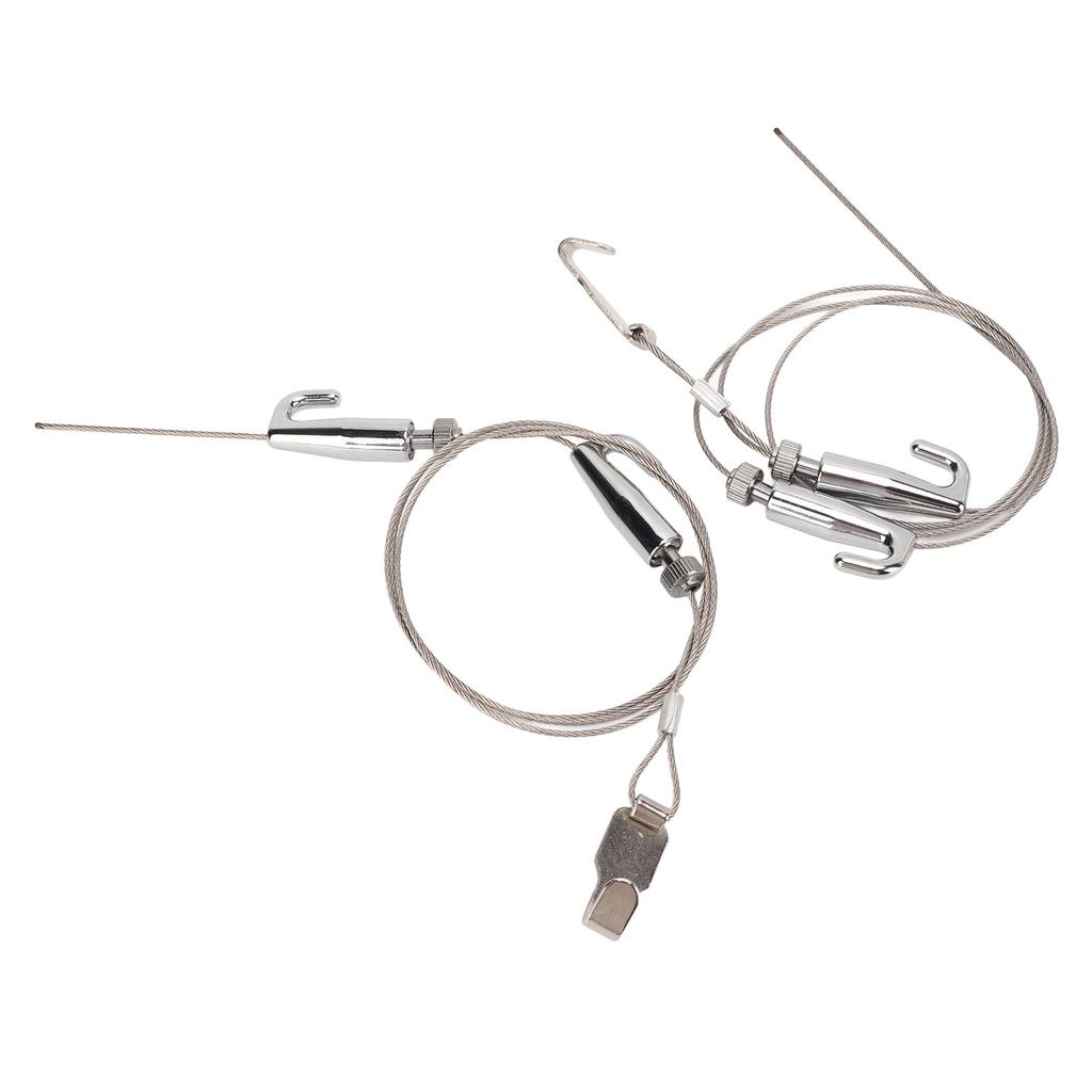 2pcs Picture Rail Hanging System Professional Adjustable Picture Hanging Wire Kit for Exhibition Art Gallery 1 Meter