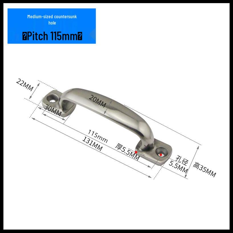 304 Stainless Steel Heavy-Duty Bow-Shaped Surface-Mounted Door Handle