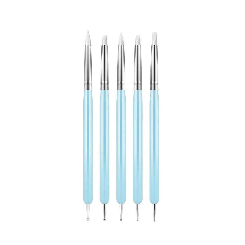Dual-Ended Nail Art Dotting Pen & Wax Pencil Set - 5 Pieces