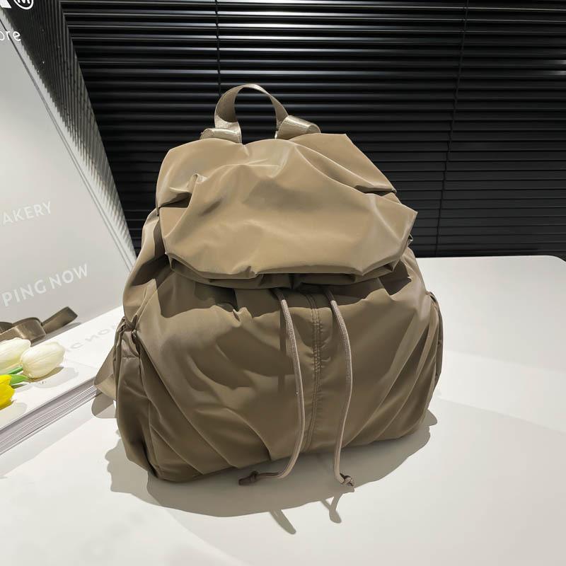 Solid Color Nylon Large Capacity Backpack For Women Travel And Daily Use